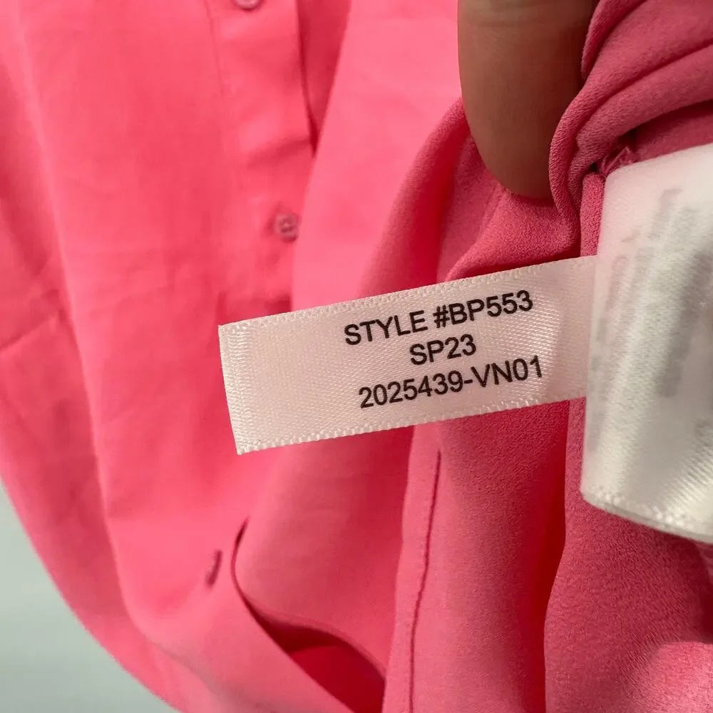 J. CREW NWT Drapey Button-Up Top in Pink BP553 // S